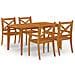 Set Da Pranzo Per Giardino 5 Pz In Legno Massello Di Acacia - Foto miniatura 2