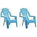 Sedie Giardino 2pz Bambini Blu 37x34x44cm Pp Aspetto In Legno - Foto miniatura 2