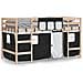 Letto A Soppalco Con Tende Bambini Bianco E Nero 80x200 Cm Pino - Foto miniatura 5