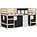 Letto A Soppalco Con Tende Bambini Bianco E Nero 80x200 Cm Pino - Foto miniatura 1