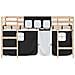 Letto A Soppalco Con Tende Bambini Bianco E Nero 80x200 Cm Pino - Foto miniatura 8