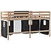 Letto A Soppalco Con Tende Bambini Bianco E Nero 80x200 Cm Pino - Foto miniatura 9