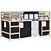 Letto A Soppalco Con Tende Bambini Bianco E Nero 80x200 Cm Pino - Foto miniatura 10