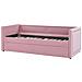 Letto Estraibile Velluto A Coste Mimizan 90 X 200 Cm Rosa - Foto miniatura 3