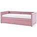 Letto Estraibile Velluto A Coste Mimizan 90 X 200 Cm Rosa - Foto miniatura 5