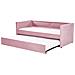 Letto Estraibile Velluto A Coste Mimizan 90 X 200 Cm Rosa - Foto miniatura 10