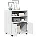 Mobiletto Con Ruote Bianco 60x48x81 Cm In Truciolato - Foto miniatura 3