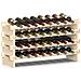 Cantinetta Portavino In Legno Naturale Con 32 Scomparti Vino Bar Portabottiglie - Foto miniatura 1