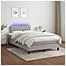 Letto a Molle Materasso e LED Grigio Chiaro 120x190 cm Tessuto - Foto miniatura 8
