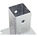 Basi per Pali Quadrate 4 pz Argento 61x61 mm in Acciaio Zincato - Foto miniatura 6