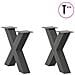 Gambe Tavolino Caffè A X 2 Pz Antracite 50x(42-43) Cm Acciaio - Foto miniatura 3