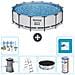 Piscina Fuori Terra - In Giro - 427x122 Cm - Grigio - Include Accessori Coordinati Cb30 - Foto miniatura 1