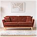 Hoga Divano Scandinavo 3 Posti In Velluto A Coste Terracotta - Foto miniatura 1