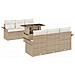 Set Divano da Giardino da 7 Pezzi con Cuscini Beige Polyrattan - Foto miniatura 1