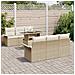 Set Divano da Giardino da 7 Pezzi con Cuscini Beige Polyrattan - Foto miniatura 3