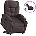 Poltrona Alzapersona Reclinante Elettrica Marrone Scuro Tessuto - Foto miniatura 1