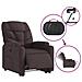 Poltrona Alzapersona Reclinante Elettrica Marrone Scuro Tessuto - Foto miniatura 6