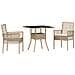 Set pranzo giardino 3 pezzi beige poli rattan - Foto miniatura 1
