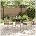 Set pranzo giardino 3 pezzi beige poli rattan - Foto miniatura 4