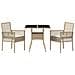 Set pranzo giardino 3 pezzi beige poli rattan - Foto miniatura 7