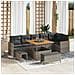 Set Divano da Giardino con cuscino 9 pcs Grigio Poly Rattan - Foto miniatura 2
