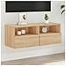 Mobile TV a Parete Rovere Sonoma 80x30x30 cm Legno Multistrato - Foto miniatura 2