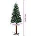 Albero Di Natale Sottile Con Legno Vero E Neve Verde 210 Cm - Foto miniatura 3