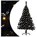 Albero di Natale artificiale con luci integrate Nero 150 cm PVC - Foto miniatura 1
