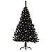 Albero di Natale artificiale con luci integrate Nero 150 cm PVC - Foto miniatura 3