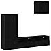 Unità per TV a Muro 4 pcs Rovere Nero Legno multistrato - Foto miniatura 1