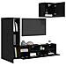 Unità per TV a Muro 4 pcs Rovere Nero Legno multistrato - Foto miniatura 3