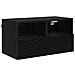 Unità per TV a Muro 4 pcs Rovere Nero Legno multistrato - Foto miniatura 5