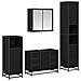 Set di mobili per il bagno 4 pcs Rovere Nero Legno multistrato - Foto miniatura 1