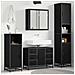 Set di mobili per il bagno 4 pcs Rovere Nero Legno multistrato - Foto miniatura 2