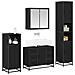 Set di mobili per il bagno 4 pcs Rovere Nero Legno multistrato - Foto miniatura 3