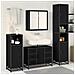 Set di mobili per il bagno 4 pcs Rovere Nero Legno multistrato - Foto miniatura 4
