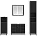 Set di mobili per il bagno 4 pcs Rovere Nero Legno multistrato - Foto miniatura 9