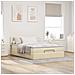 Pouf Letto con Materasso e LED Crema 140x190 cm - Foto miniatura 4