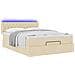 Pouf Letto con Materasso e LED Crema 140x190 cm - Foto miniatura 6