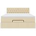 Pouf Letto con Materasso e LED Crema 140x190 cm - Foto miniatura 8