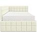 Struttura Letto Angolare con Materasso 2 pcs Crema Velluto - Foto miniatura 8