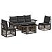 Set Divano da Giardino 6 pz Grigio e Grigio Scuro polyrattan - Foto miniatura 1