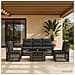 Set Divano da Giardino 6 pz Grigio e Grigio Scuro polyrattan - Foto miniatura 9