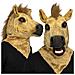 Maschera da cavallo marrone con mascella mobile taglia unica per tutti - Foto miniatura 1