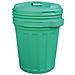 Bidone Con Coperchio A Vite Pattumiera Differenziata Verde D. 500xh620 Cm 70lt - Foto miniatura 1