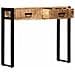 Tavolo Consolle 90x30x75 Cm In Legno Massello Di Mango - Foto miniatura 4