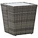 Tavolino Grigio 41,5x41,5x43 Cm In Polyrattan E Vetro Temperato - Foto miniatura 1