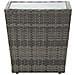 Tavolino Grigio 41,5x41,5x43 Cm In Polyrattan E Vetro Temperato - Foto miniatura 2