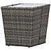 Tavolino Grigio 41,5x41,5x43 Cm In Polyrattan E Vetro Temperato - Foto miniatura 4