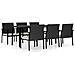 Set Da Pranzo Da Giardino 7 Pz In Polyrattan Nero - Foto miniatura 1